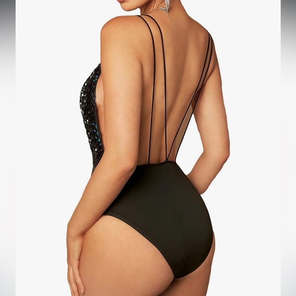 Sequin metallic mermaid bodysuit rave set festival dressy cocktail party outfit - Picture 2 of 4